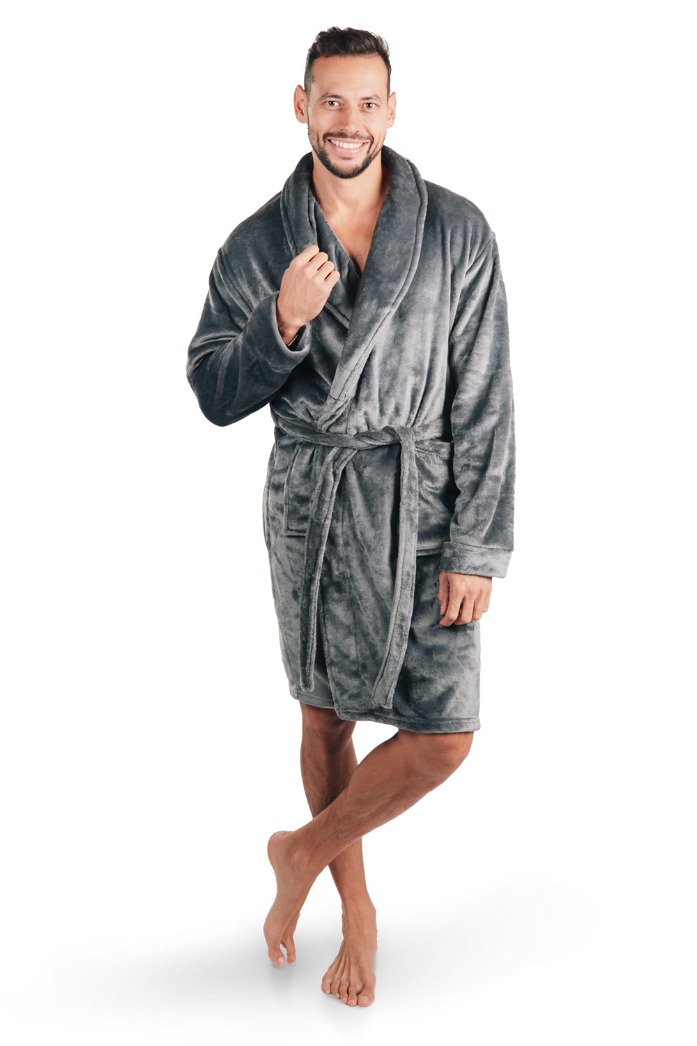 Herren-Bademantel – grau