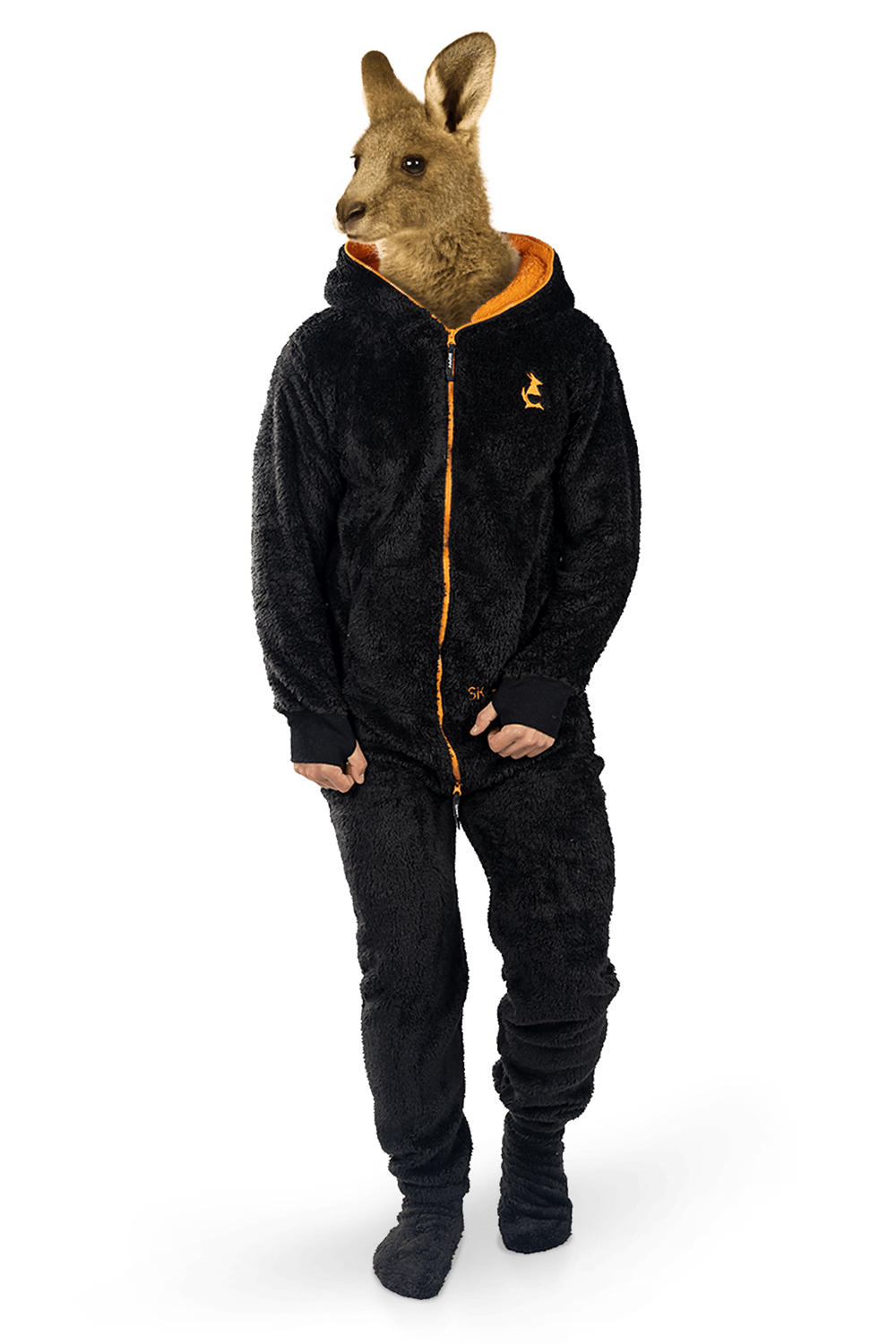 Onesie Teddy – schwarz orange