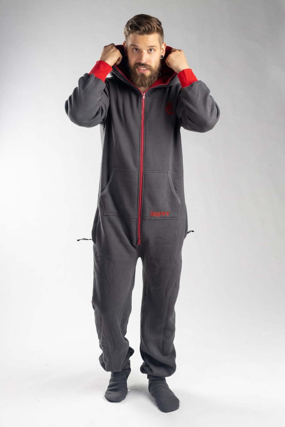 Onesie – grau rot