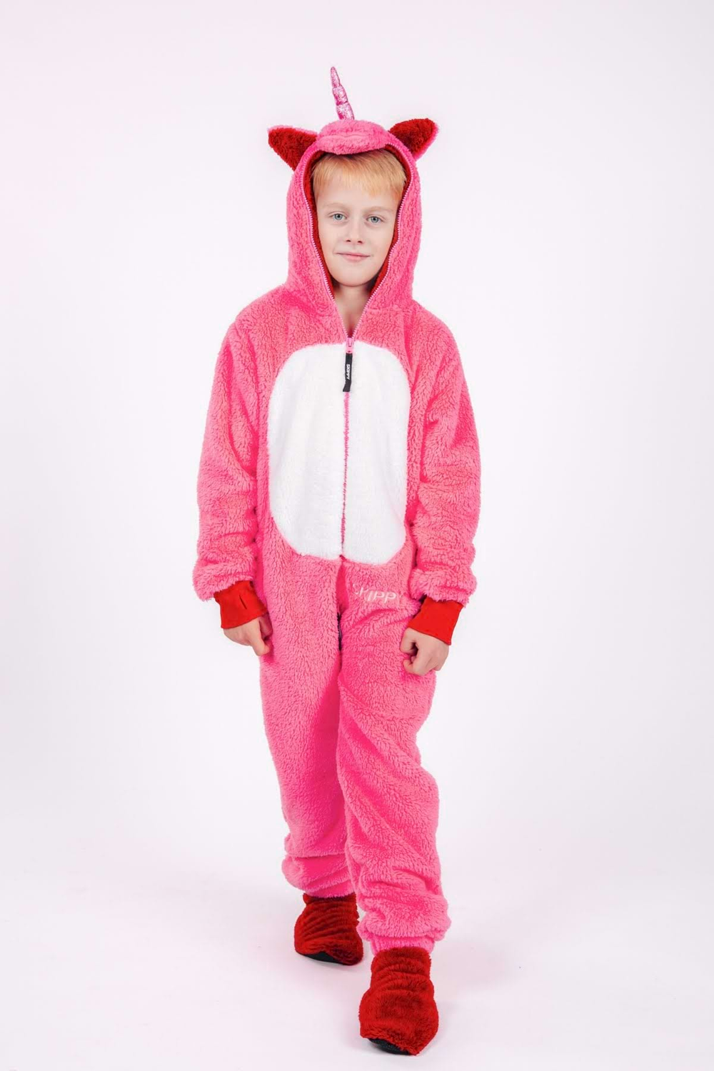 Kinder-Onesie Teddy – Einhorn pink