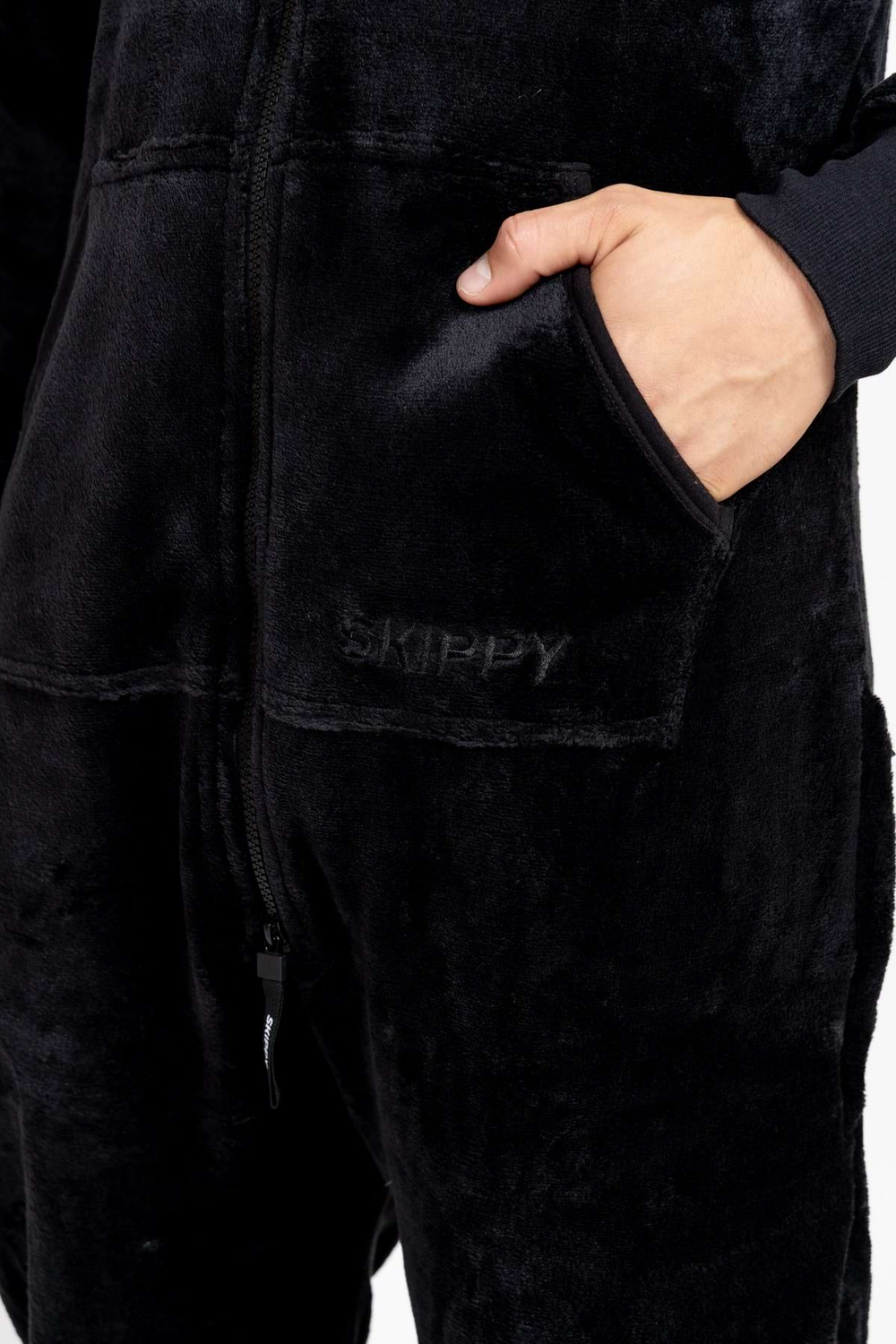 Onesie Velour – Schwarz