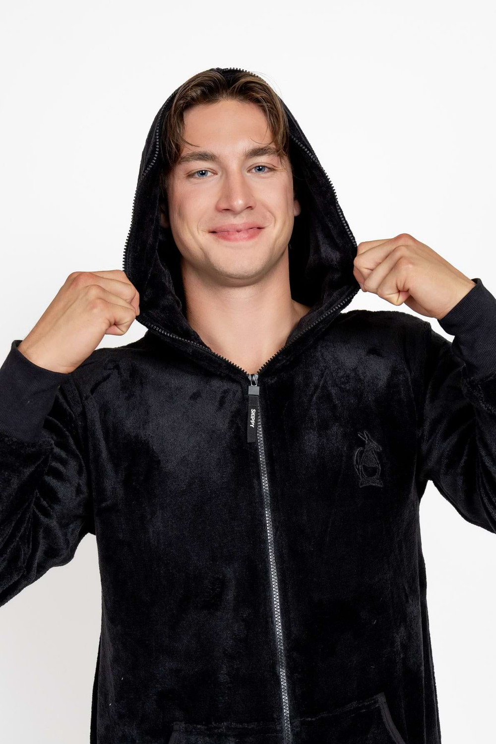 Onesie Velour – Schwarz