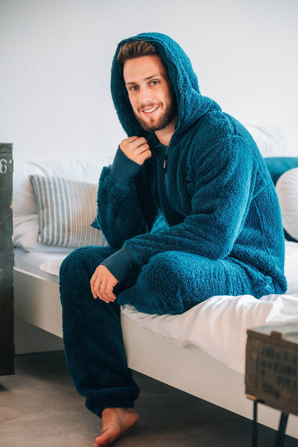 Onesie Teddy – dusty blue