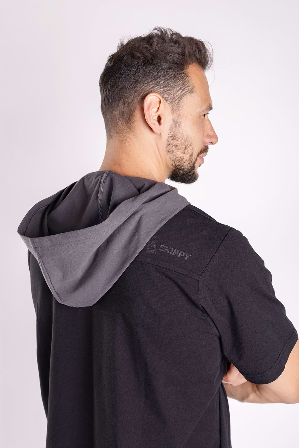 Herren-Nachthemd – schwarz