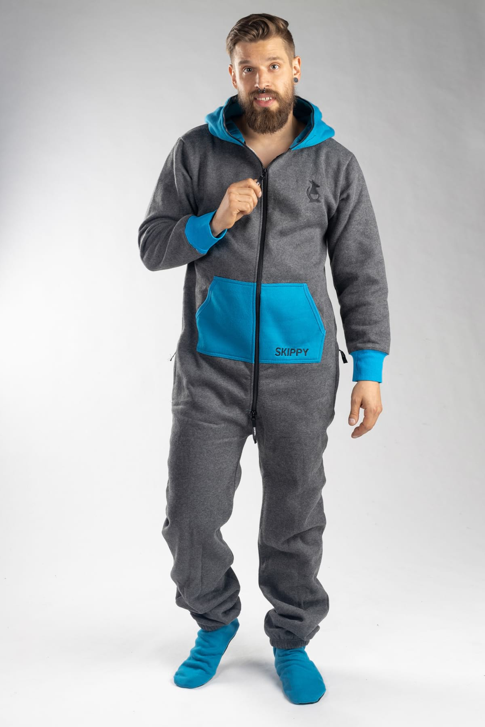 Onesie – grau blau