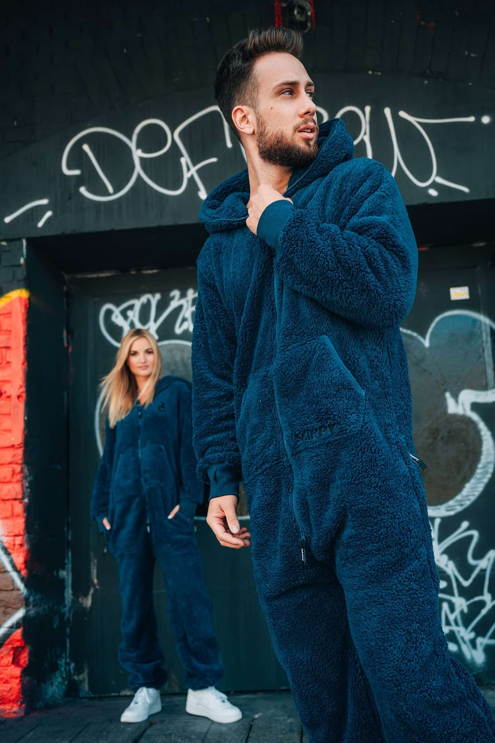 Onesie Teddy – dusty blue
