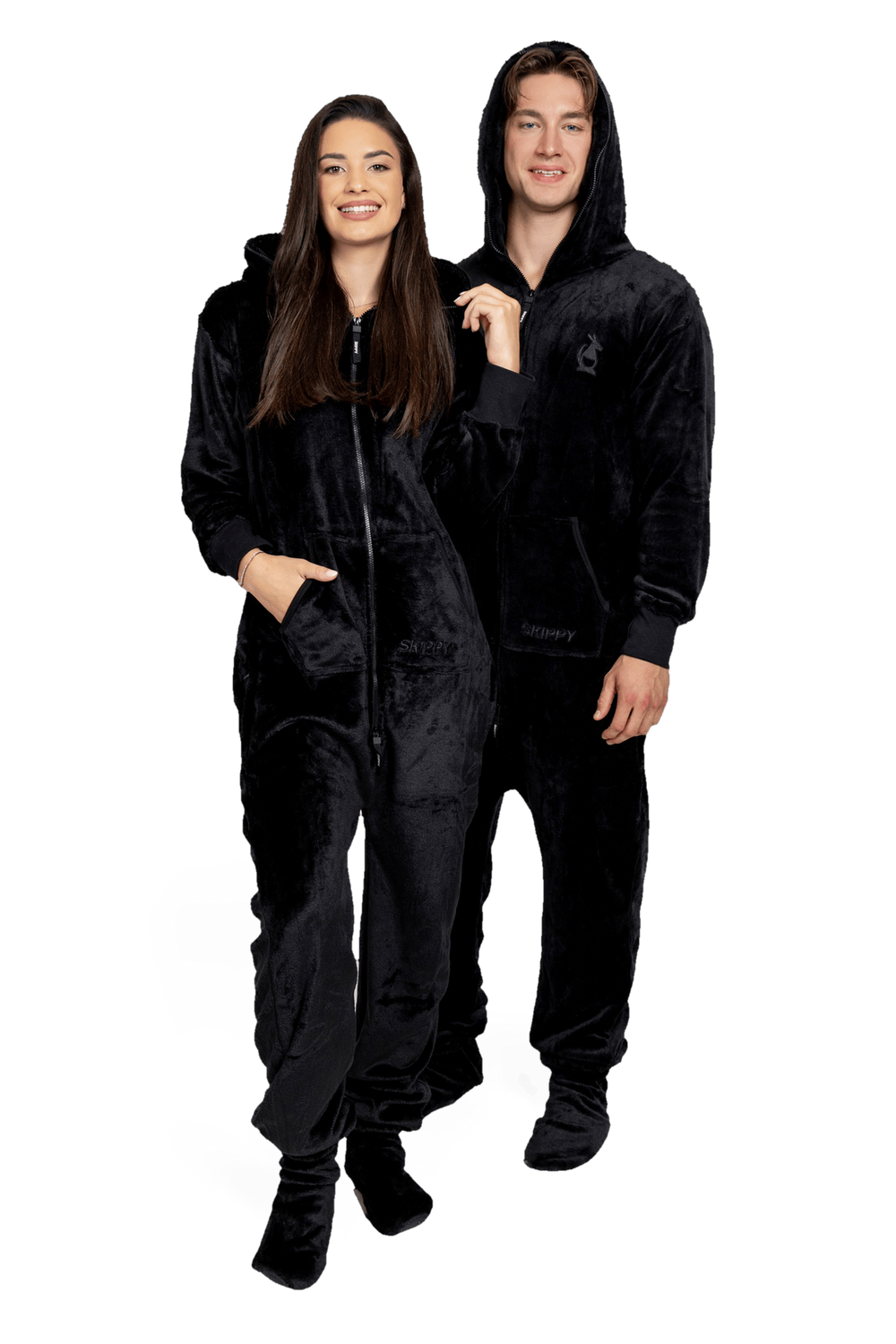 Onesie Velour – Schwarz