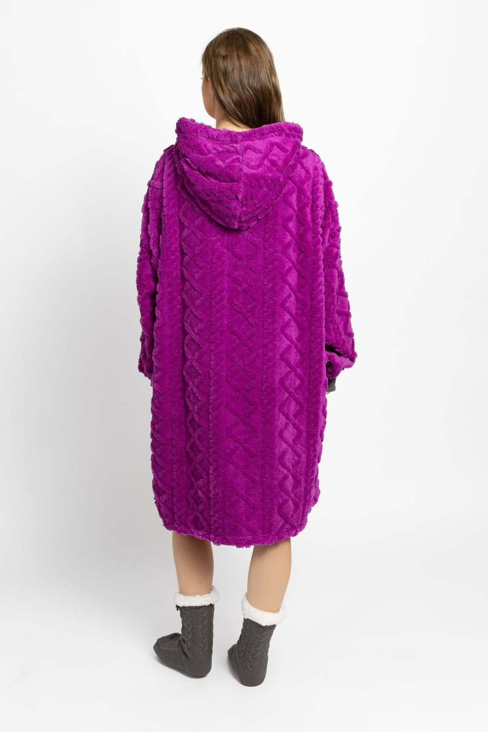 Decken-Hoodie – plum grau