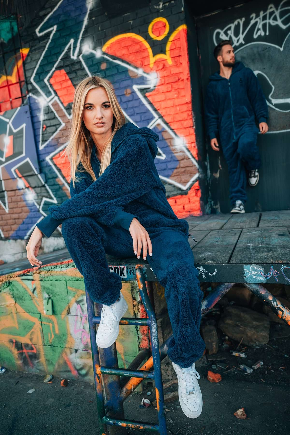 Onesie Teddy – dusty blue