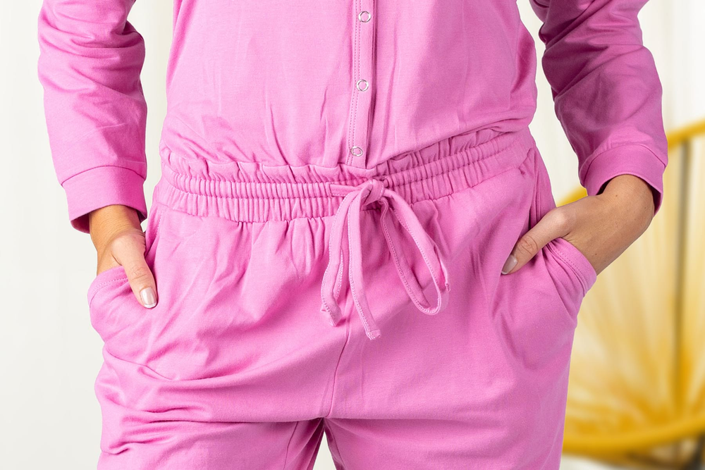 Damen-Schlafoverall – rose pink
