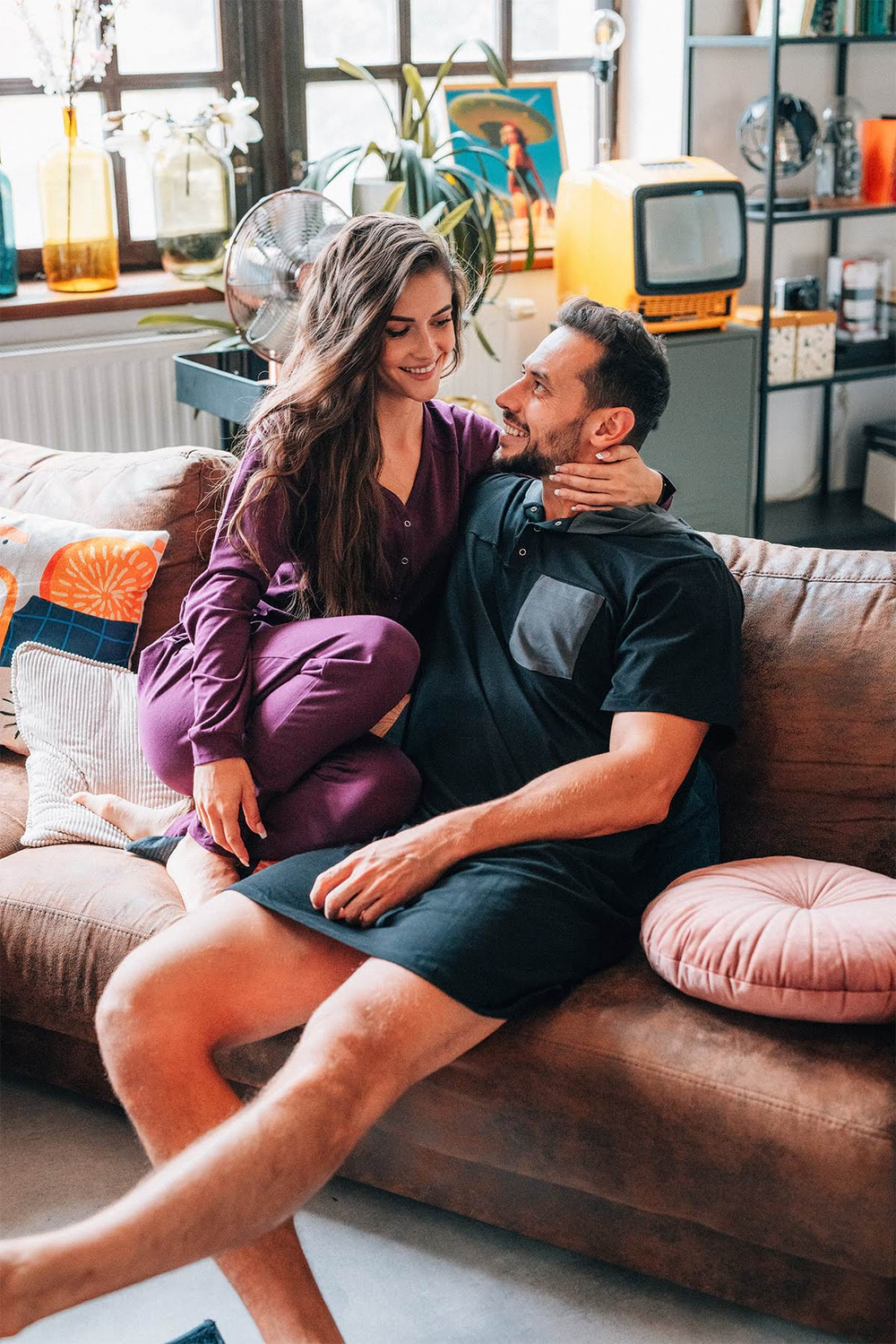 Herren-Nachthemd – schwarz