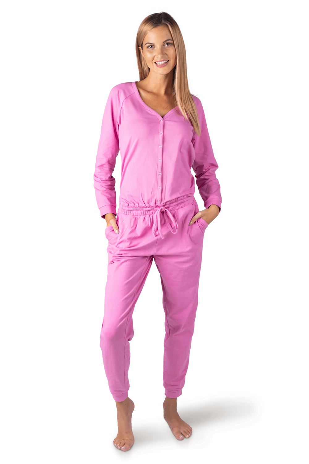 Damen-Schlafoverall – rose pink Damen-Schlafoverall – rose pink
