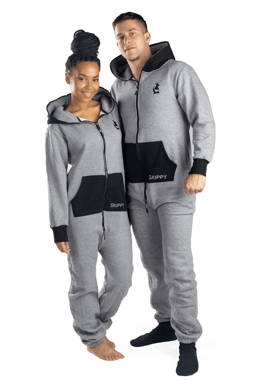 Onesie – aschgrau schwarz