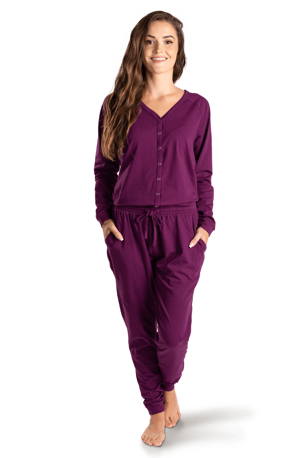 Damen-Schlafoverall – wine Damen-Schlafoverall – wine