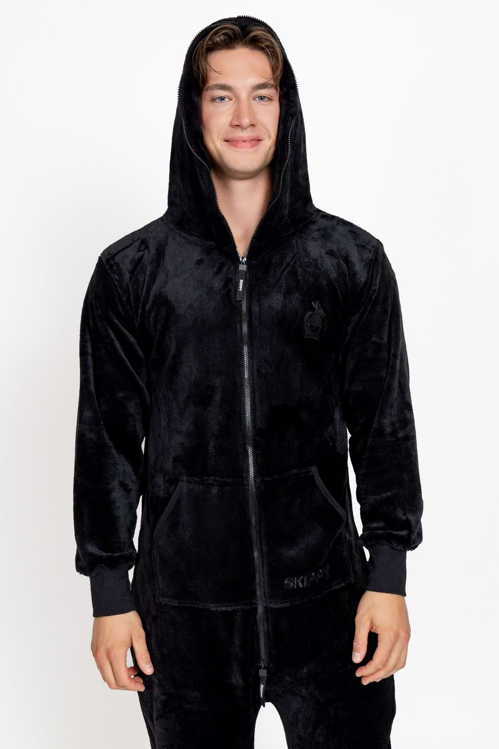 Onesie Velour – Schwarz