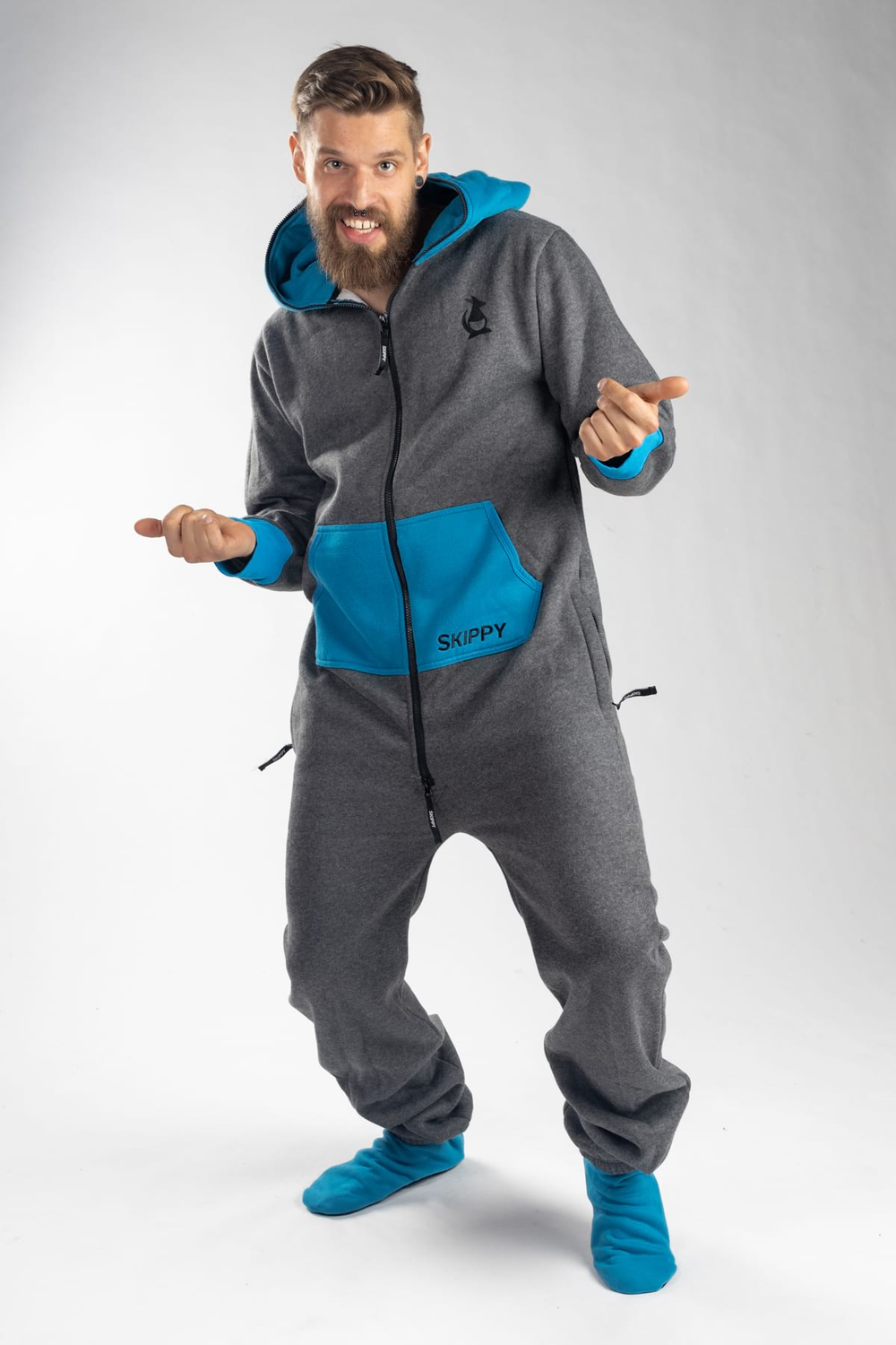Onesie – grau blau