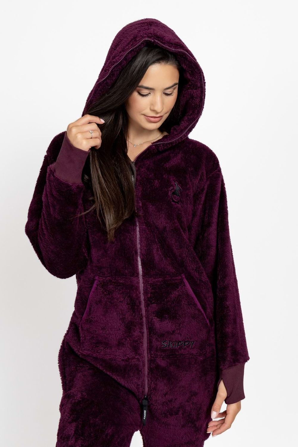 Onesie Teddy – deep plum