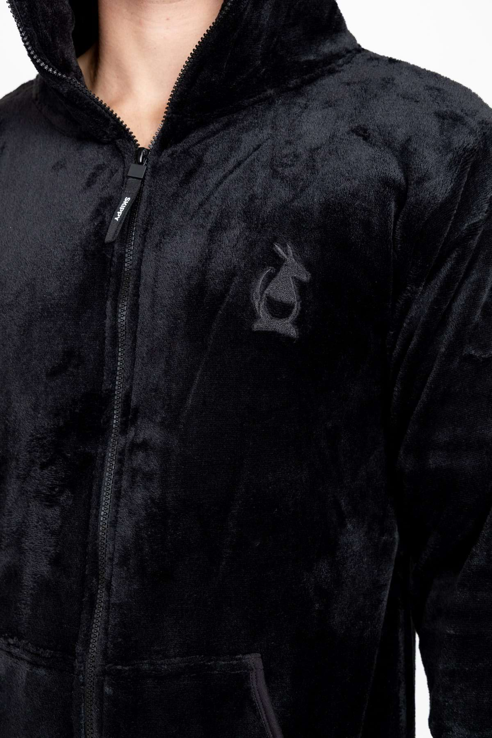 Onesie Velour – Schwarz