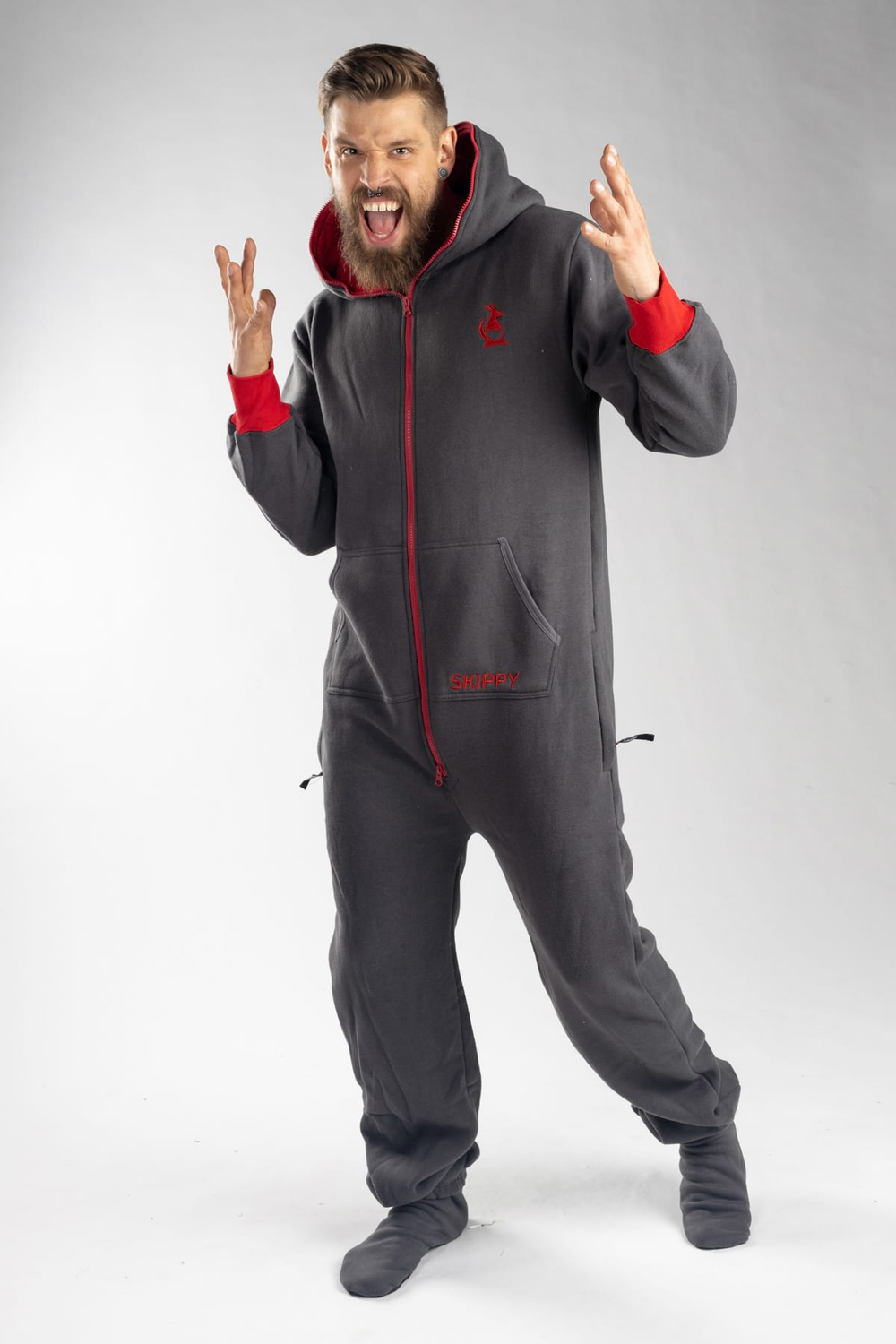 Onesie – grau rot