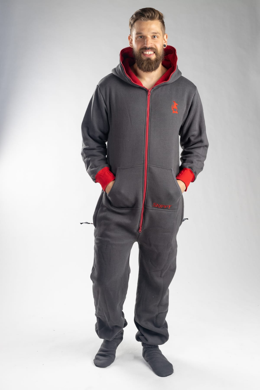 Onesie – grau rot