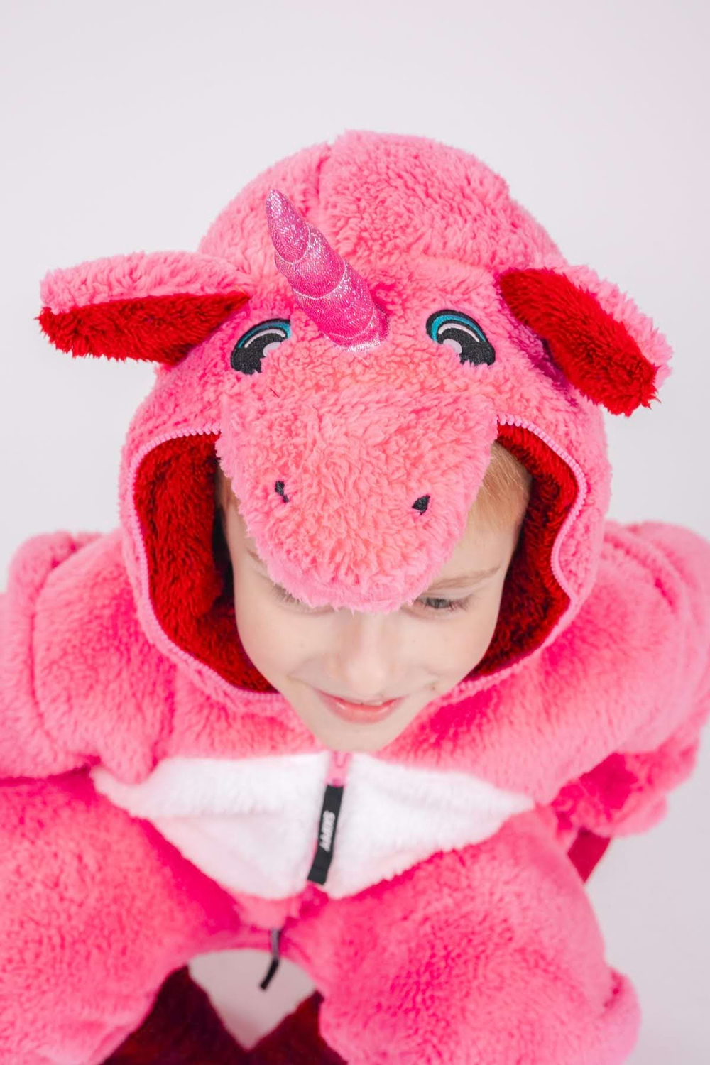 Kinder-Onesie Teddy – Einhorn pink
