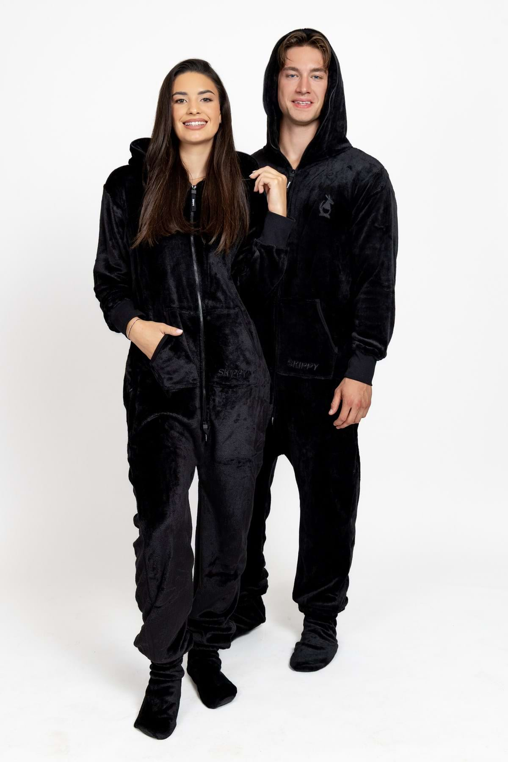 Onesie Velour – Schwarz