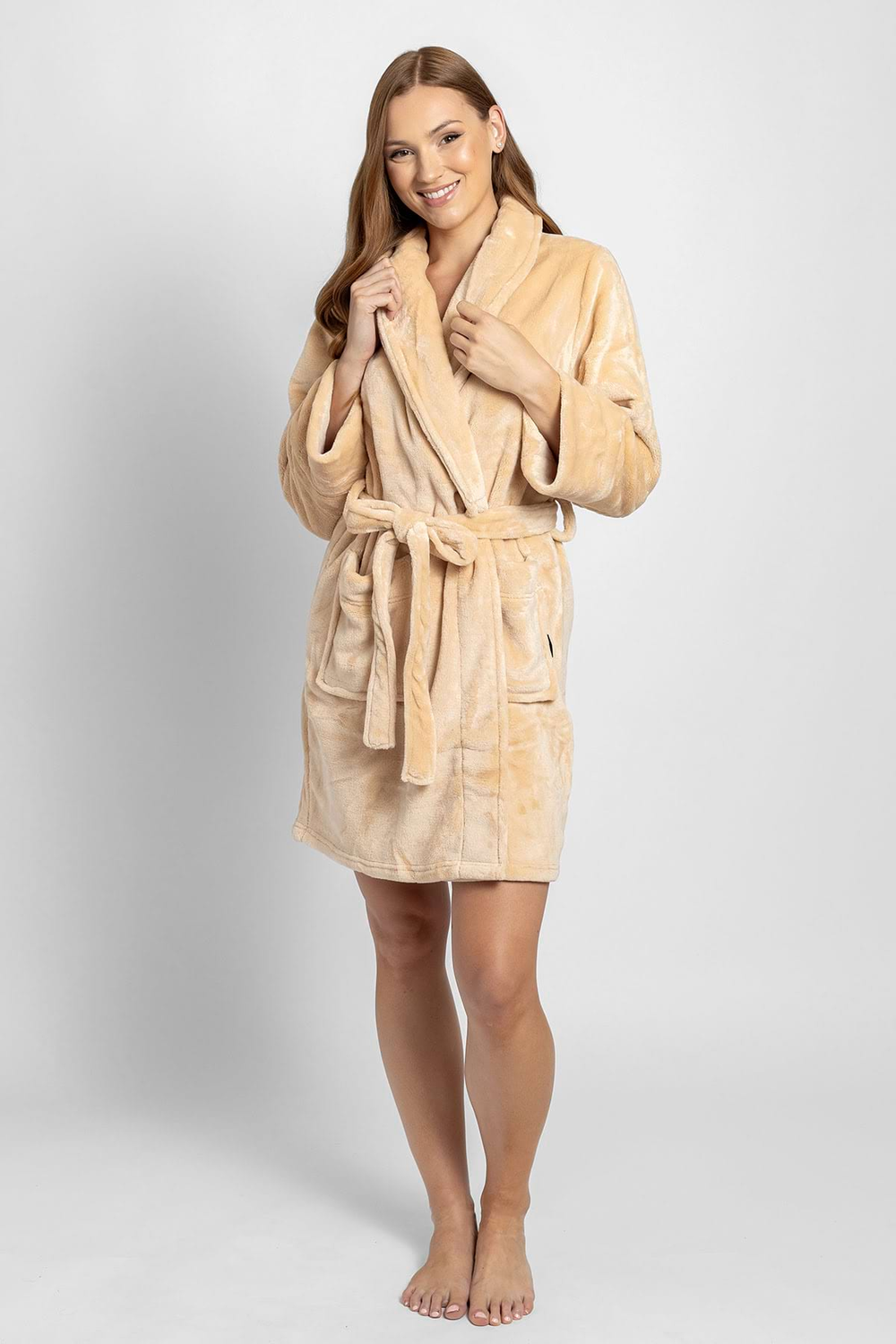 Damen-Bademantel – beige