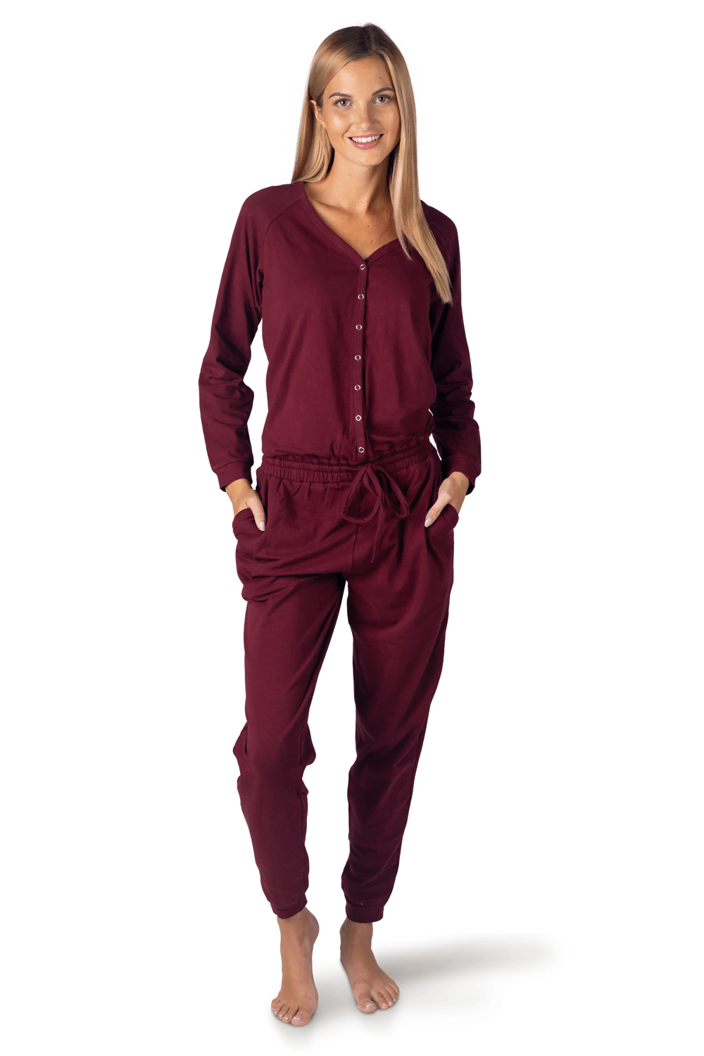 Damen-Schlafoverall – sangria Damen-Schlafoverall – sangria