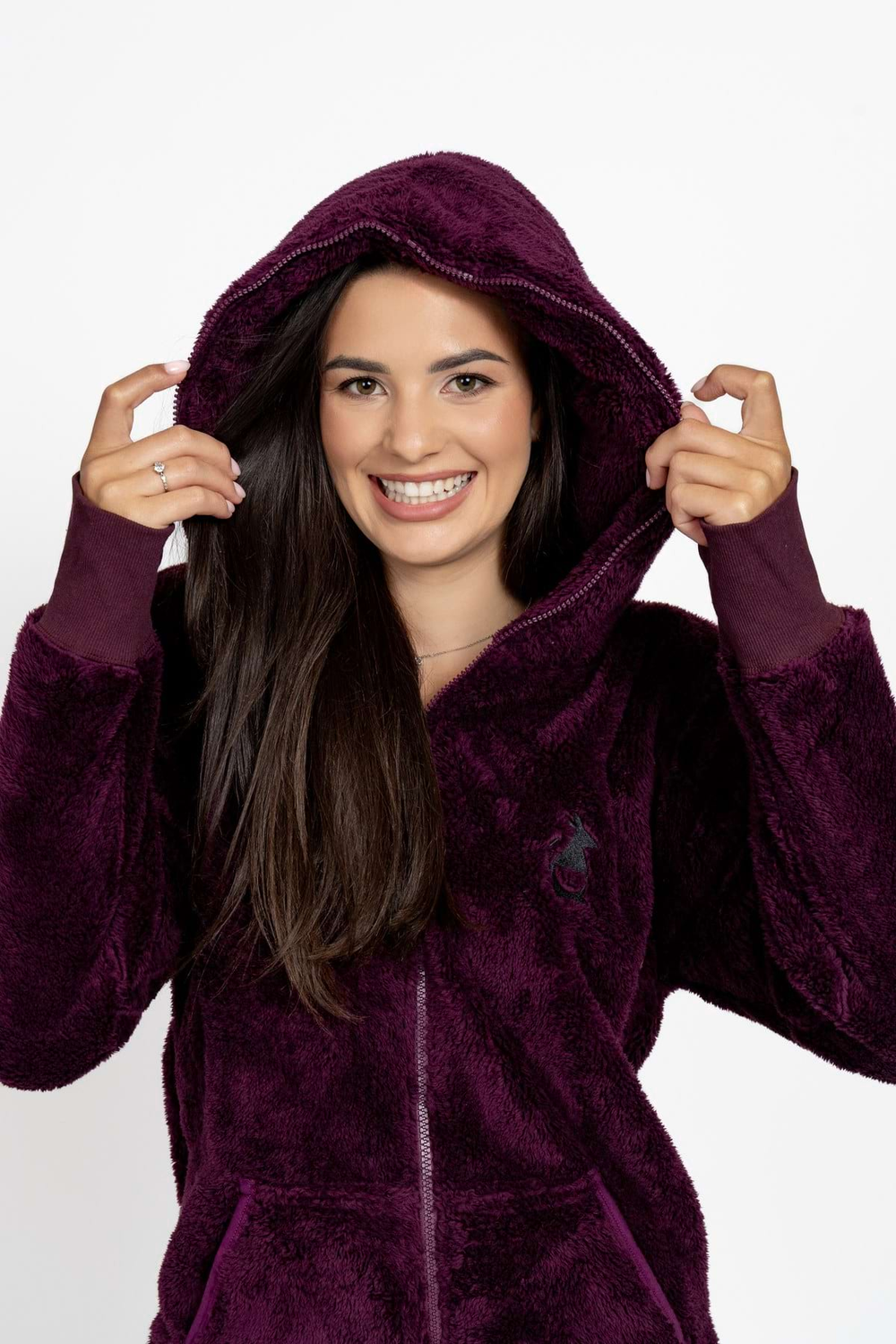 Onesie Teddy – deep plum