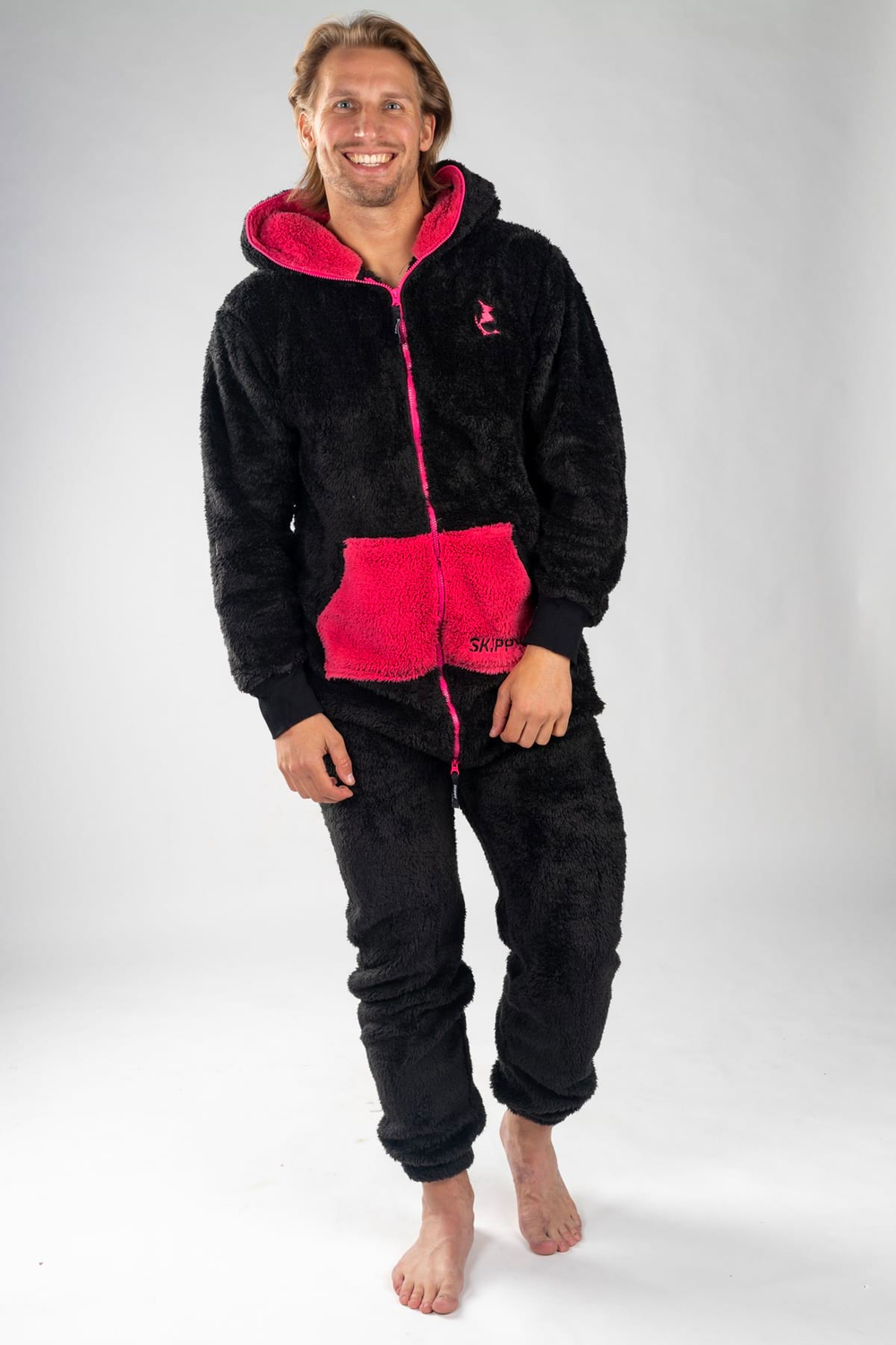Onesie Teddy – schwarz pink