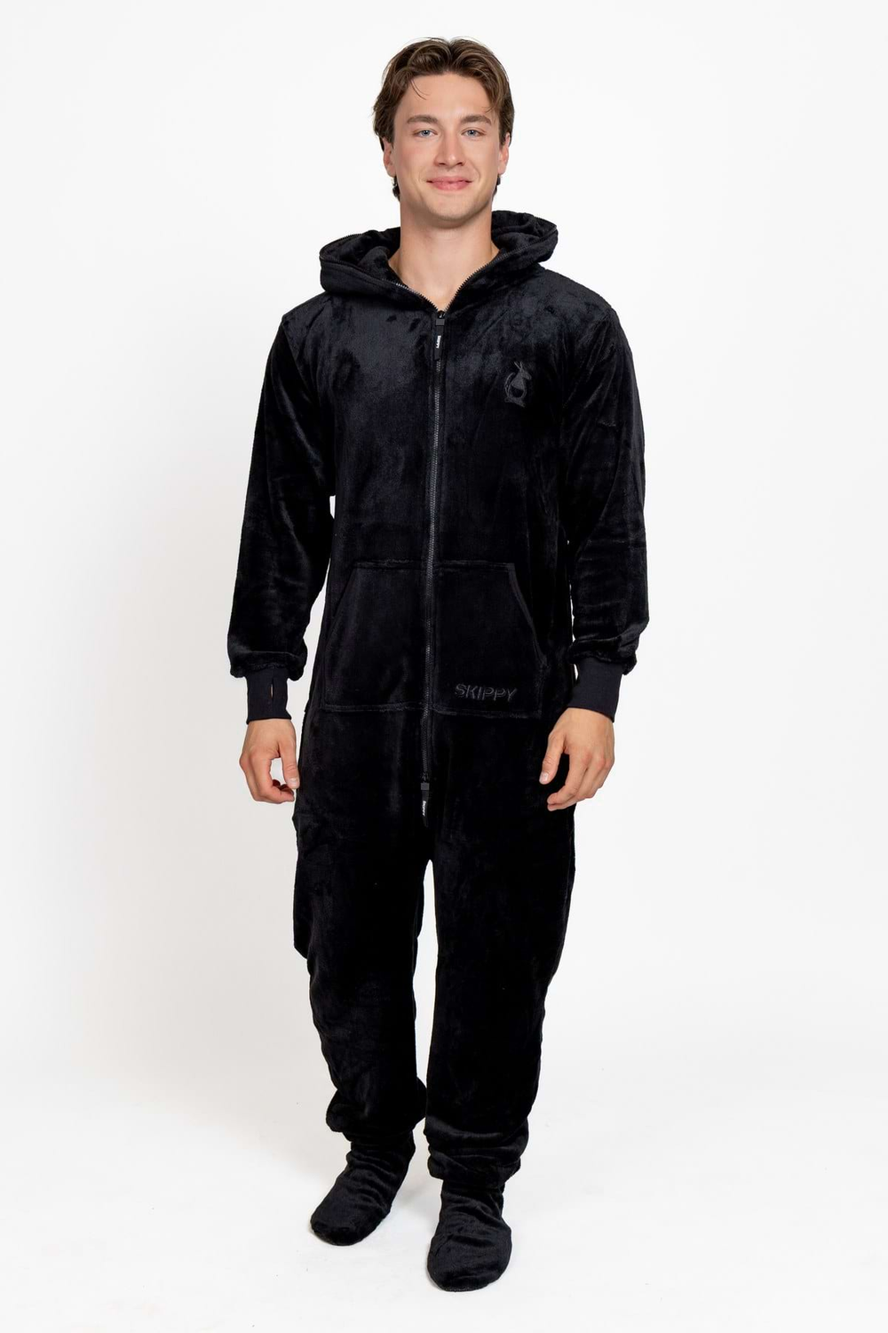 Onesie Velour – Schwarz